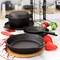 12-Piece Cast Iron Cookware Set with Skillets Dutch Oven Pizza Pan and Silicone Grips